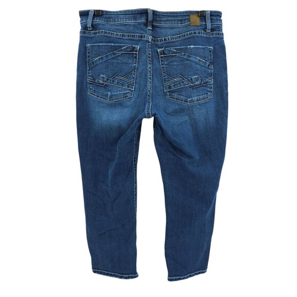 Buckle BKE Gabby Jeans Cropped Capri Size 31 High Rise Stretch Dark Wash Denim - Picture 2 of 12